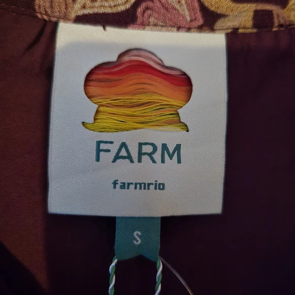 FARM Rio Bella Mini Dress Burgundy Floral Long Sleeve Dress NWT Size Small - Picture 8 of 10